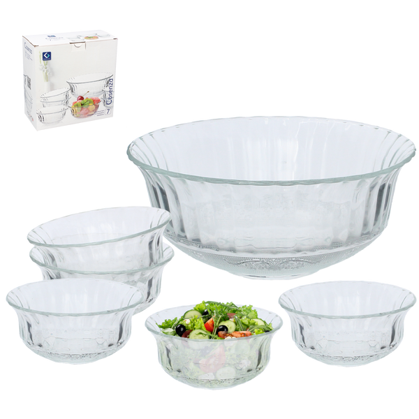 SET 7 BOLURI DIN STICLĂ (1 x 20 CM + 6 x 11,6 CM) COSENZA *5419