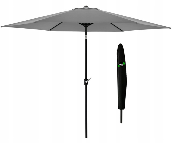GARDEN UMBRELLA 3 M GREY WITH COVER *5330