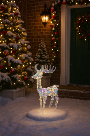 CHRISTMAS DECORATION - LED REINDEER 105 CM IRIDESCENT