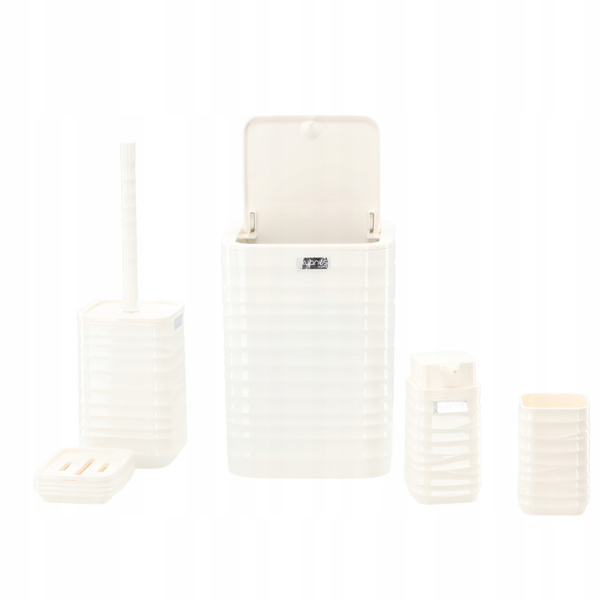 5-PIECE BATHROOM SET SQUARE WHITE