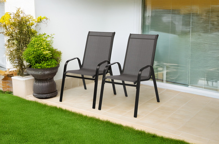 Set de 2 scaune de grădină gri 54 x 70 x 92 CM *1632