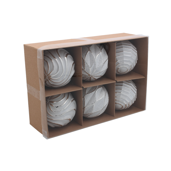 KPL. 6 OZDÓB CHOINKOWYCH - MIX WZORÓW 8CM *7267