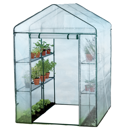 Garden Greenhouse with Shelves White 140 x 140 x 200 CM
