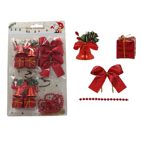 CHRISTMAS ORNAMENTS SET RED