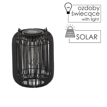 SOLAR LANTERN BLACK 24 CM