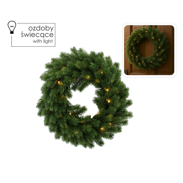 WREATH LED 40 CM GREEN 40 L