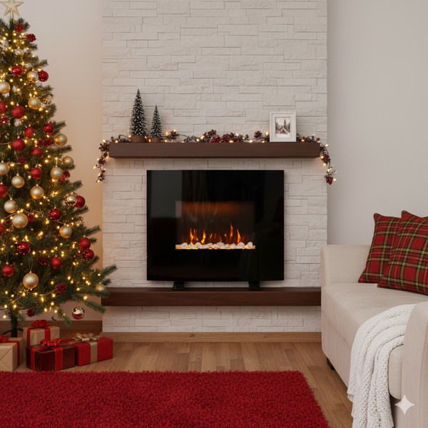 Șemineu de perete / de sine stătător cu efect de flacără - 61 x 13,5 x 48 cm - 1000/2000W