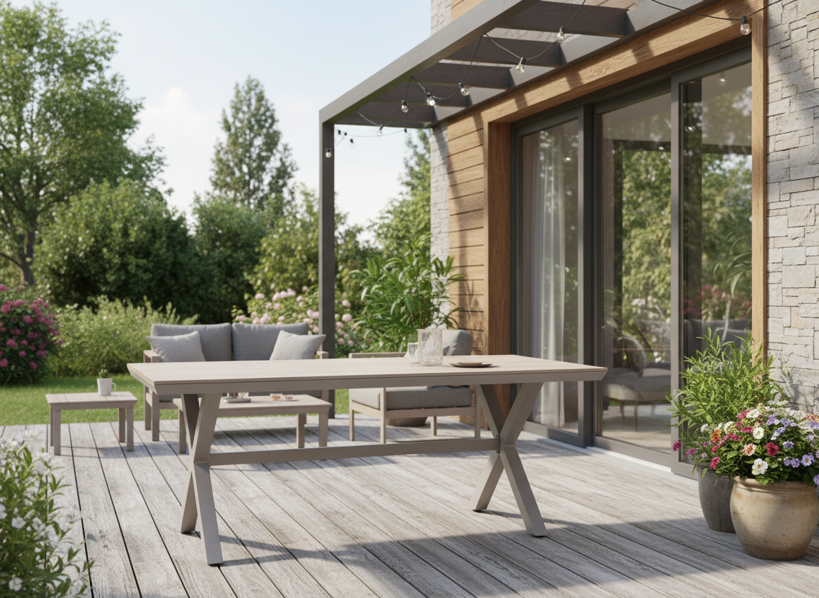 ALUMINIOWY STÓŁ OGRODOWY Z BLATEM POLYWOOD 180 x 100 x 75 CM BEŻOWY pol_pl_ALUMINIOWY-STOL-OGRODOWY-Z-BLATEM-POLYWOOD-180-x-100-x-75-CM-BEZOWY-2295_8