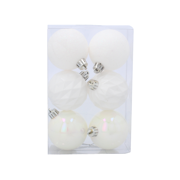 KPL. 6 BOMBÓNŮ CHOINSKÝCH 6 CM BÍLÝ *2822