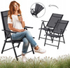 FOLDING GARDEN CHAIR STEEL 66 x 53 x 107 CM BLACK