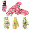 GARDEN GLOVES "7" PATTERN, POLYESTER WITH POLYURETHANE PACKET=12