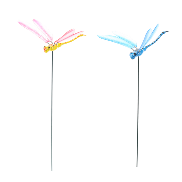 DECORATION ON A STAKE FOR A PLANT POT/GARDEN – DRAGONFLY 16 CM / 50 CM