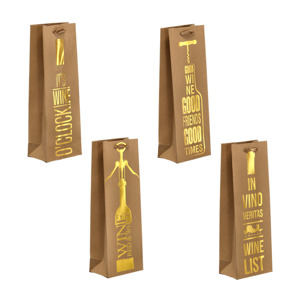 GIFT BAG FOR WINE BROWN 36 X 12,5 X 8,5 CM PACK=48PCS