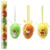 SET OF 6 EASTER EGGS 6 CM WITH ANIMAL PATTERN MIX DESIGNS TUBE