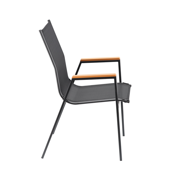 STALOWE KRZESŁO OGRODOWE POLYWOOD 61 x 56 x 90 CM CZARNE