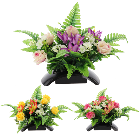 BUNCH CH-31 (WIDTH 55 CM, HEIGHT 40 CM) ROSES WITH LILY MIX COLOR