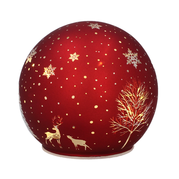 GLASS BAUBLE - RED CHRISTMAS TREE 12 x 11 CM