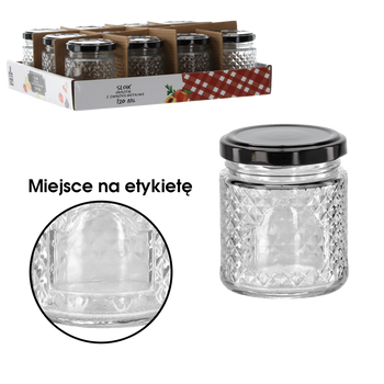 SKLENIČKA 120 ML KRYSTÁL S ČIERNYM METALOVÝM UZÁVEREM balenie=12 ks *2523