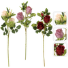 ARTIFICIAL FLOWER - 3 ROSES 66 CM MIX COLORS