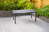 Masă de grădină din aluminiu cu blat din sticlă 150 x 90 x 71 CM gri *9514