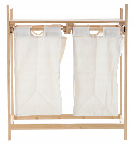 REGAŁ BAMBUSOWY Z DWOMA KOSZAMI 64x33x73 CM *6998