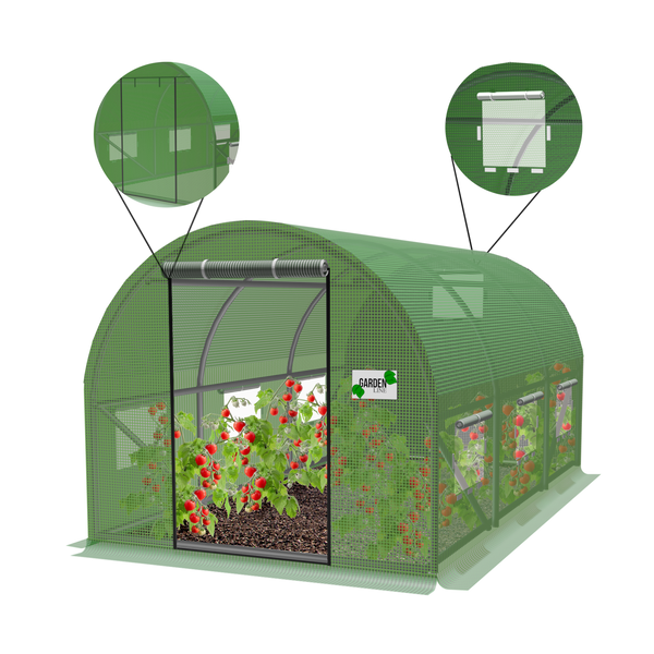 TUNEL FOLIOWY OGRODOWY 3 SEGMENTOWY ZIELONY NEW SOLUTION 3 x 2 x 2 M