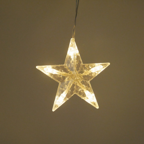 KURTYNA ŚWIETLNA LED GWIAZDKI 138L DŁ. 3 + 2 M CIEPŁY BIAŁY WEWN/ZEWN *3997