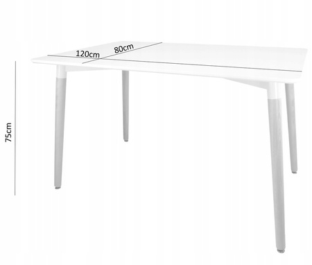 RECTANGULAR TABLE 120 X 80 X 74 CM - BLACK