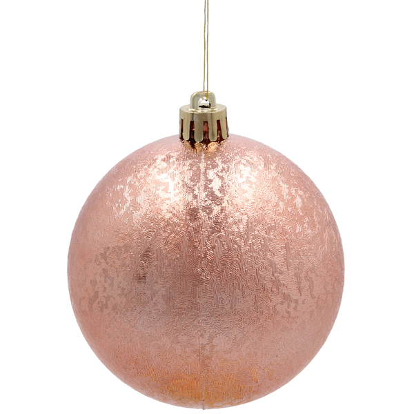 SET OF 6 BAUBLES 8 CM OLIVE/COPPER/GRAPHITE