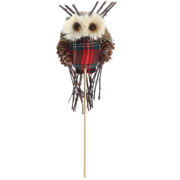 CHRISTMAS DECORATION - OWL ON A STICK 30 CM