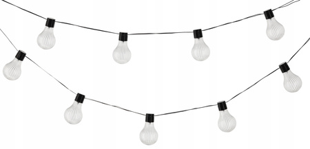 SOLAR GARDEN GARLAND LENGTH 2 + 1.8 M STRIPES 10 LED WARM WHITE