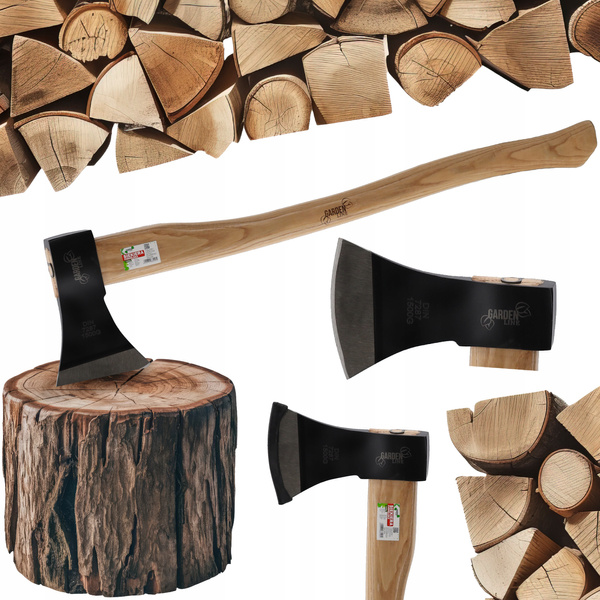 DŘEVAŘSKÁ SEKERA 1500 GR S DŘEVĚNOU RUKOVETÍ 80 CM