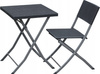 ZESTAW MEBLI BALKONOWYCH SKŁADANYCH (STOLIK + 2 KRZESŁA) ANTRACYT