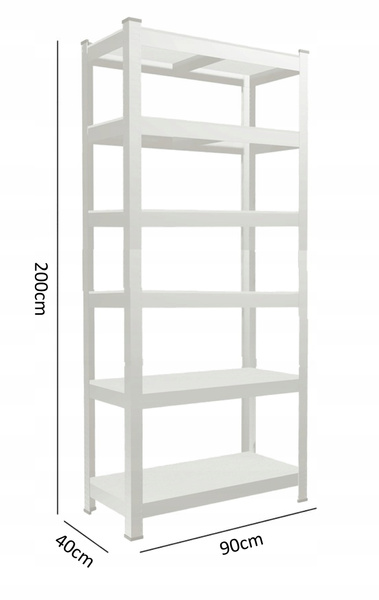REGAŁ 6-POZIOMOWY 200 X 90 X 40 CM UDŹWIG PÓŁKI: 175 KG *0650