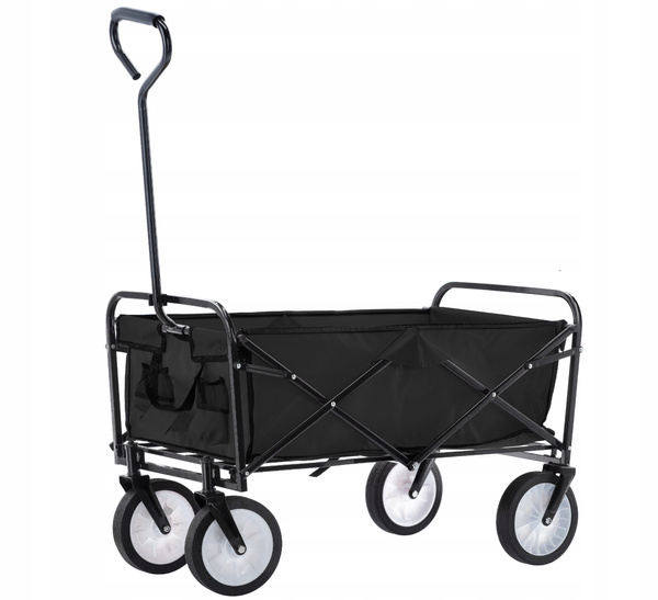 WÓZEK OGRODOWY CZARNY SKŁADANY 116x54x90cm *2426