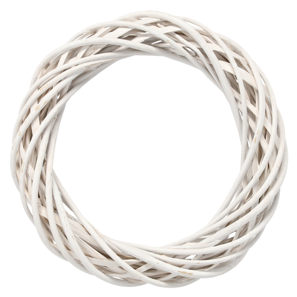 WICKER WREATH 30 CM WHITE / GRAY