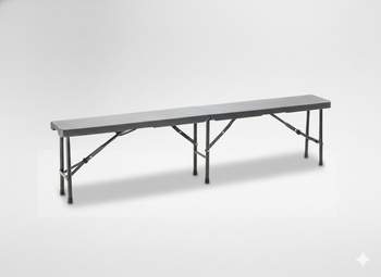 ŁAWKA TURYSTYCZNA SKŁADANA 180 x 25 x 43 CM SZARA