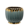 CERAMIC COVER FOR A POT 41 x 41 x 34,5 CM GOLD-TURQUOISE