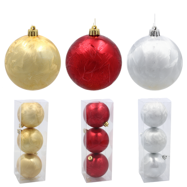 KPL. 3 BOMBEK 8 CM RED / GOLD / SILVER *3870