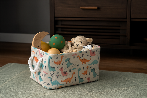 RECTANGULAR BASKET DINOSAURS SIZE M