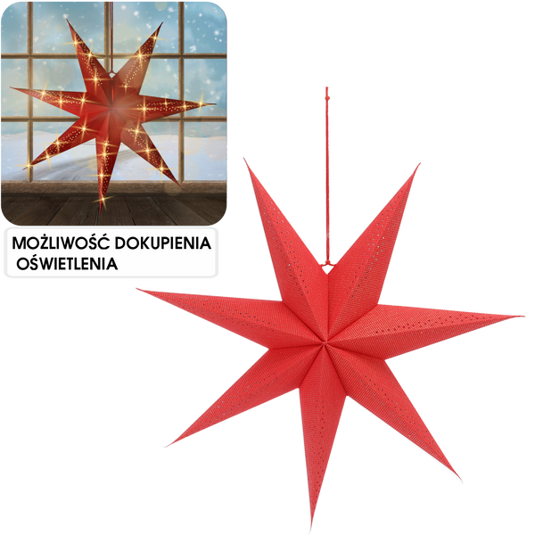 PAPER DECORATIVE STAR 60 CM RED