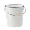 WHITE ENAMEL BUCKET, 12 LITERS, 26 CM
