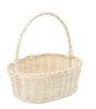 RATTAN BASKET 27.5 x 20.5 x 10.5/27 CM WITH HANDLE WHITE / BROWN