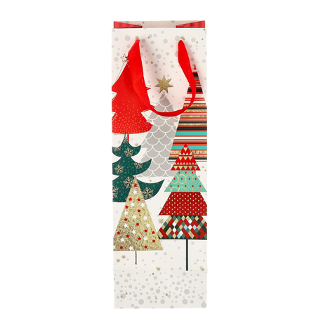 CHRISTMAS GIFT WINE BAG PINK 36 x 12 x 10 CM
