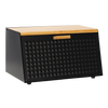 BREAD BOX HIBISCO - ENAMELED WITH BAMBOO LID 35,5 X 17 X 19,5 CM BLACK