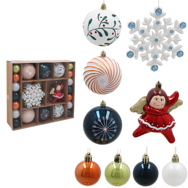 38 CHRISTMAS ORNAMENTS - MIX