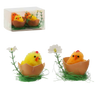 KPL. 4 VEĽKONOČNÝCH OZDOB - KURČATÁ V ŠKRUPINE 9,5 x 7 x 5,5 CM MIX FARIEB *9373