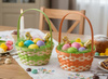 EASTER BASKET WITH MOVABLE HANDLE 21,5 x 11 CM MIX 2 COLORS