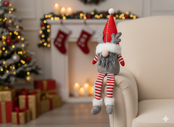 CHRISTMAS GNOME SITTING 25 + 18 CM WITH HANGING LEGS