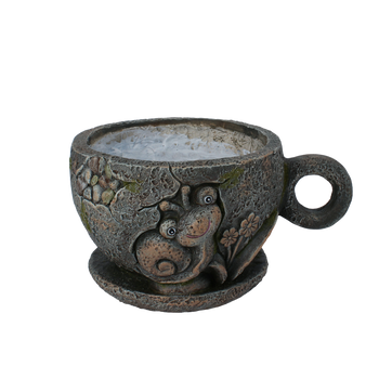 GARDEN POT – CUP WITH SNAIL 28 X 23 X 15 CM